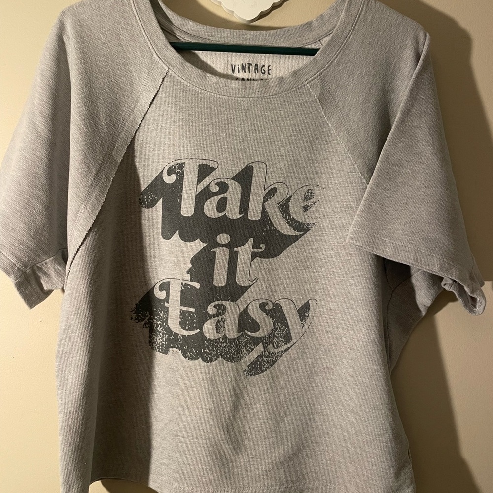 Vintage Gray Women's Short Sleeve Sweat Shirt